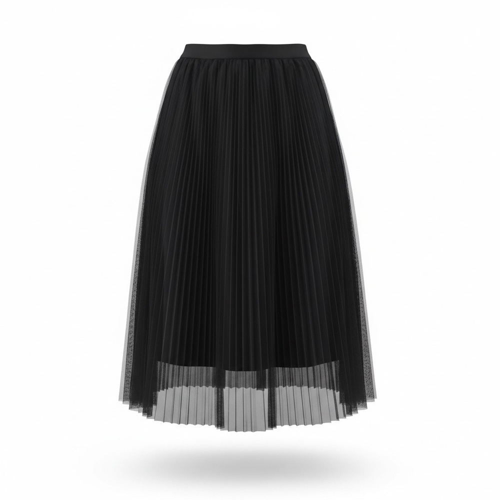 Black Tulle Midi Skirt-NWT
